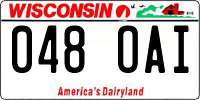 WI license plate 048OAI