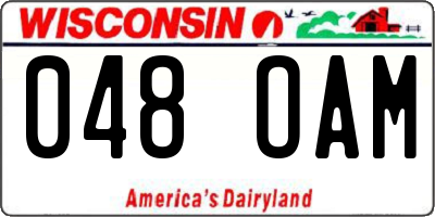 WI license plate 048OAM