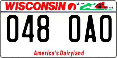 WI license plate 048OAO