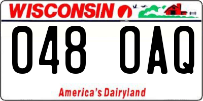 WI license plate 048OAQ
