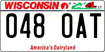 WI license plate 048OAT