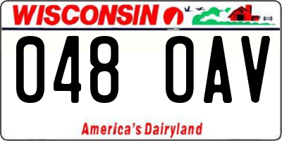 WI license plate 048OAV