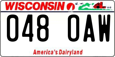 WI license plate 048OAW