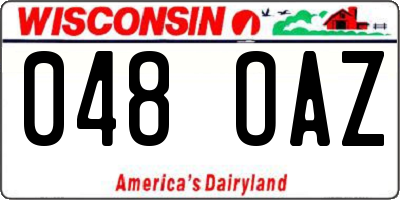 WI license plate 048OAZ