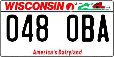WI license plate 048OBA