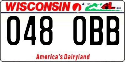 WI license plate 048OBB