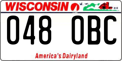 WI license plate 048OBC