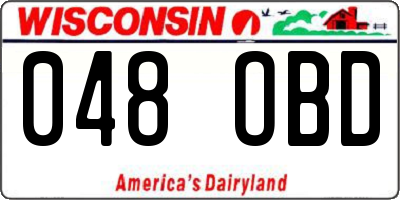 WI license plate 048OBD
