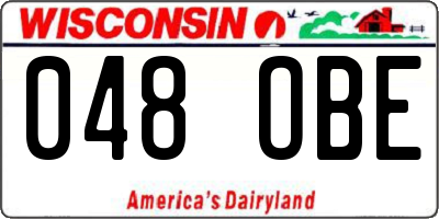 WI license plate 048OBE
