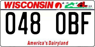 WI license plate 048OBF
