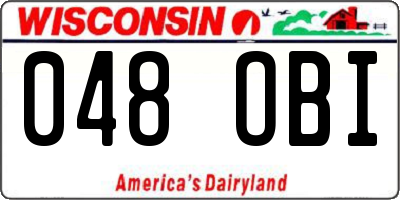 WI license plate 048OBI