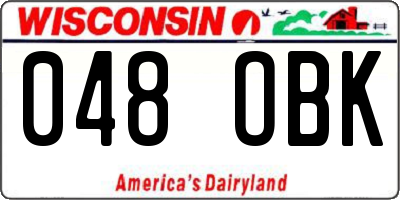 WI license plate 048OBK