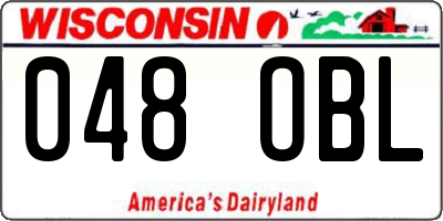 WI license plate 048OBL