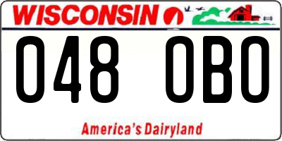 WI license plate 048OBO