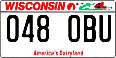 WI license plate 048OBU
