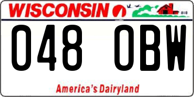 WI license plate 048OBW