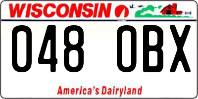 WI license plate 048OBX