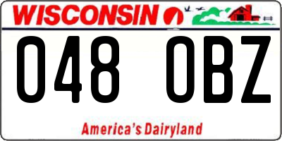 WI license plate 048OBZ