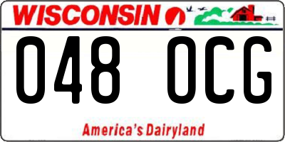 WI license plate 048OCG
