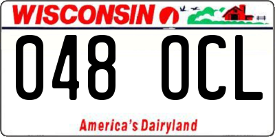 WI license plate 048OCL