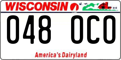 WI license plate 048OCO