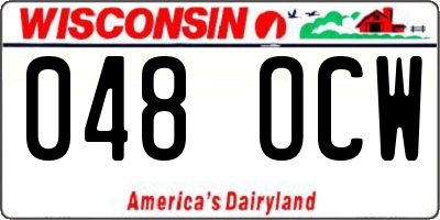 WI license plate 048OCW