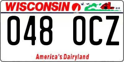 WI license plate 048OCZ