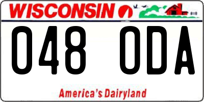 WI license plate 048ODA
