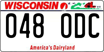 WI license plate 048ODC