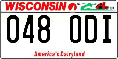 WI license plate 048ODI