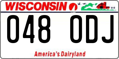 WI license plate 048ODJ