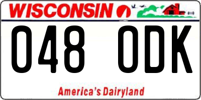 WI license plate 048ODK