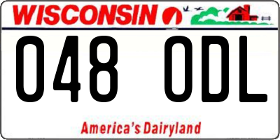 WI license plate 048ODL