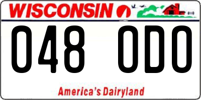 WI license plate 048ODO