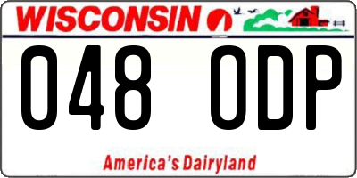 WI license plate 048ODP