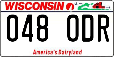 WI license plate 048ODR