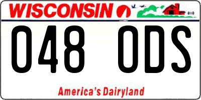 WI license plate 048ODS