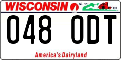 WI license plate 048ODT