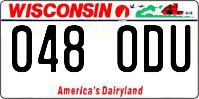 WI license plate 048ODU