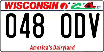 WI license plate 048ODV