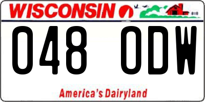WI license plate 048ODW