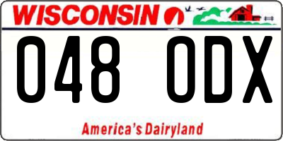 WI license plate 048ODX
