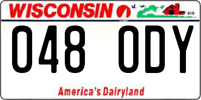 WI license plate 048ODY