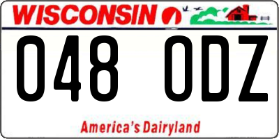 WI license plate 048ODZ