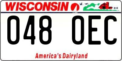 WI license plate 048OEC
