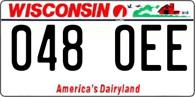 WI license plate 048OEE