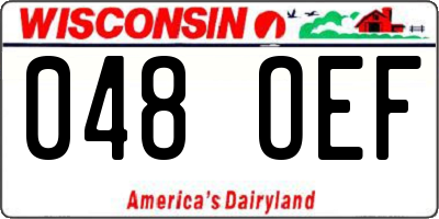 WI license plate 048OEF