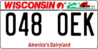 WI license plate 048OEK