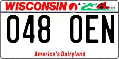 WI license plate 048OEN
