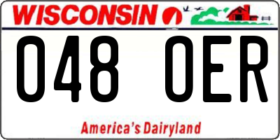 WI license plate 048OER